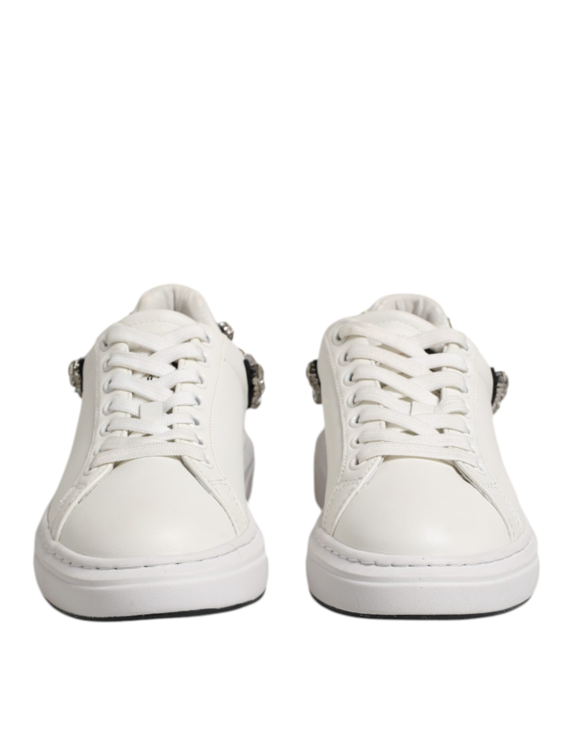 Vita Sneakers med Strassutsmyckning