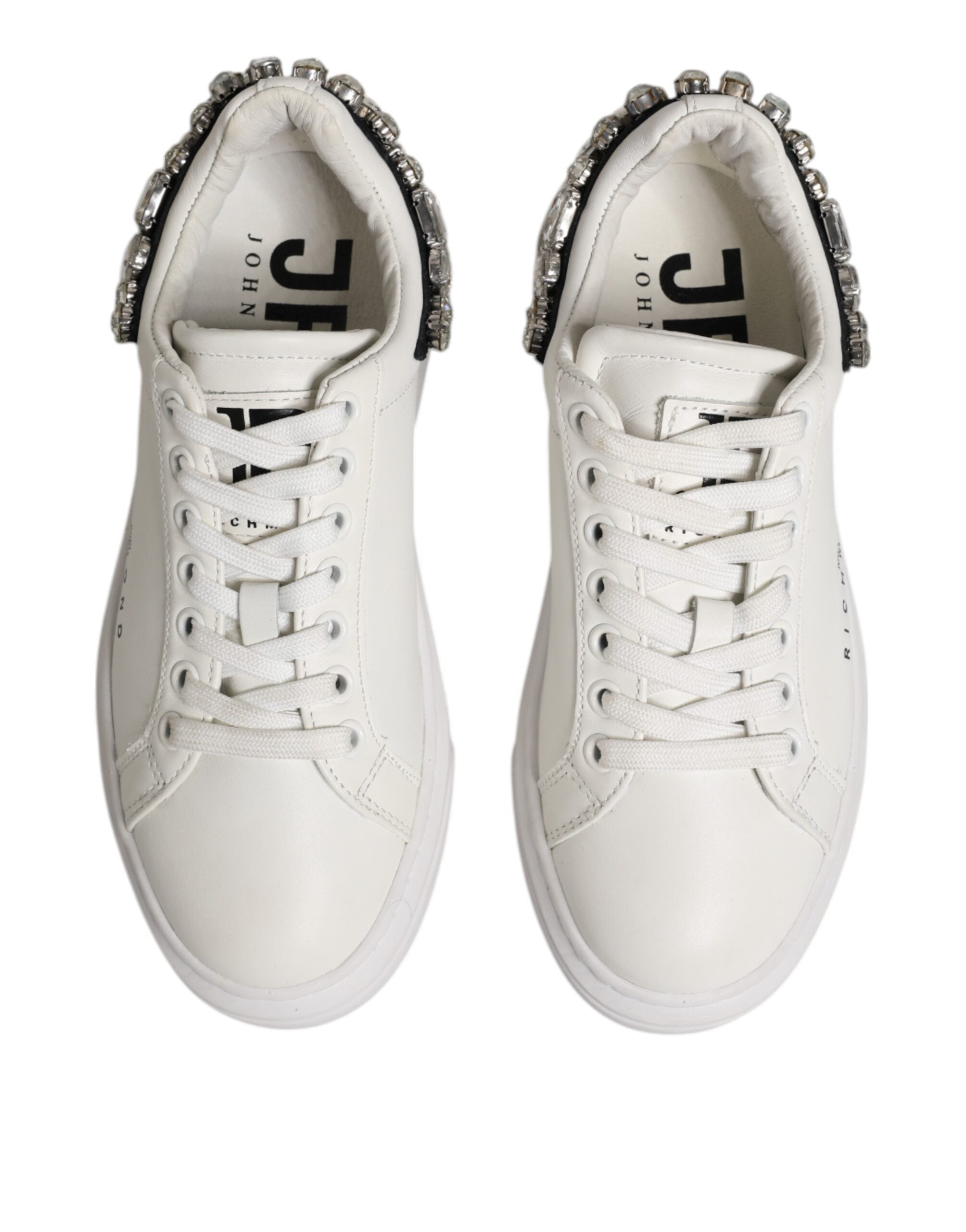 Vita Sneakers med Strassutsmyckning