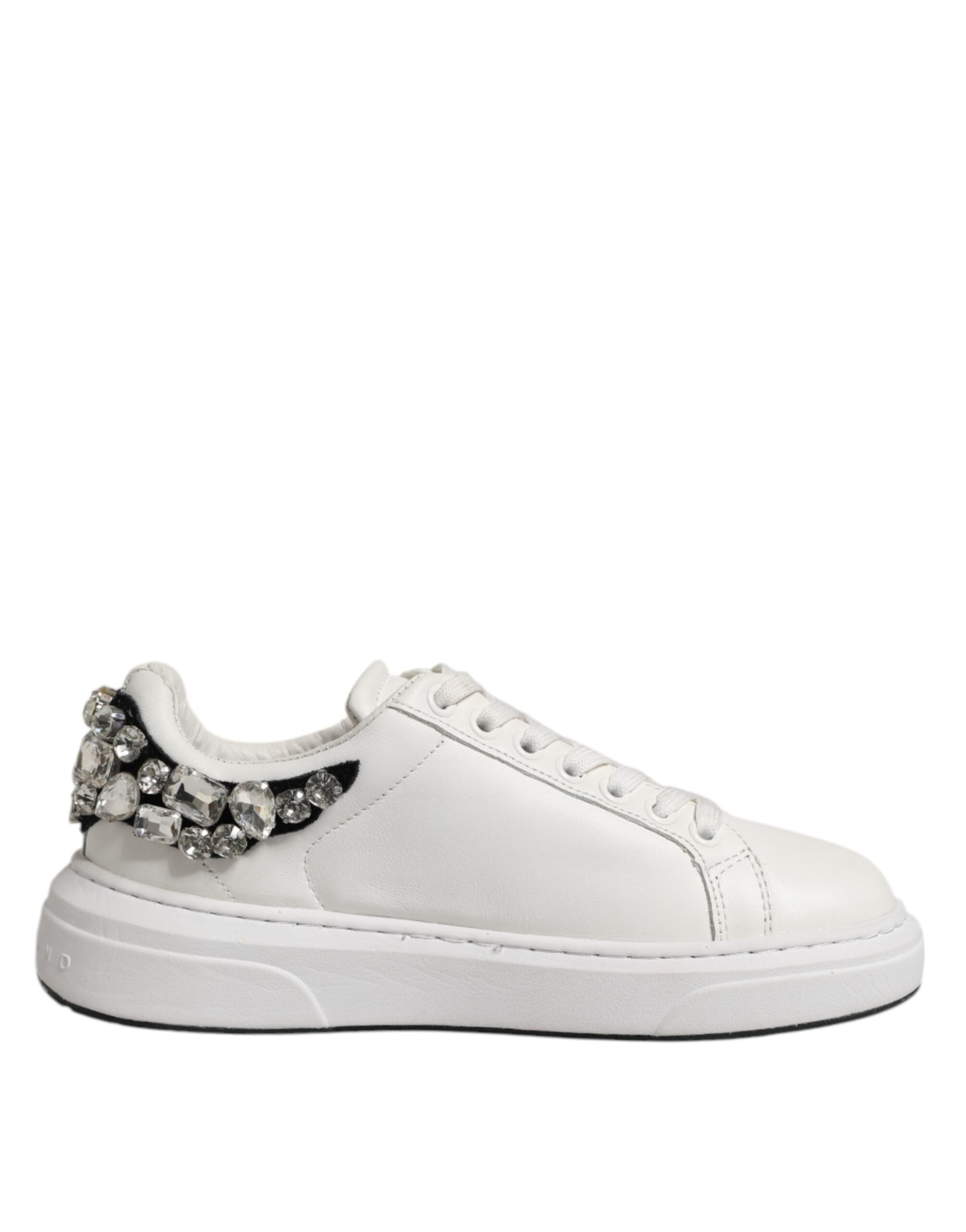 Vita Sneakers med Strassutsmyckning