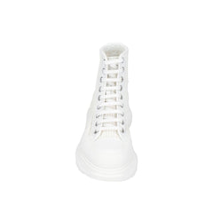 Alexander McQueen White Raffia High Top Sneakers