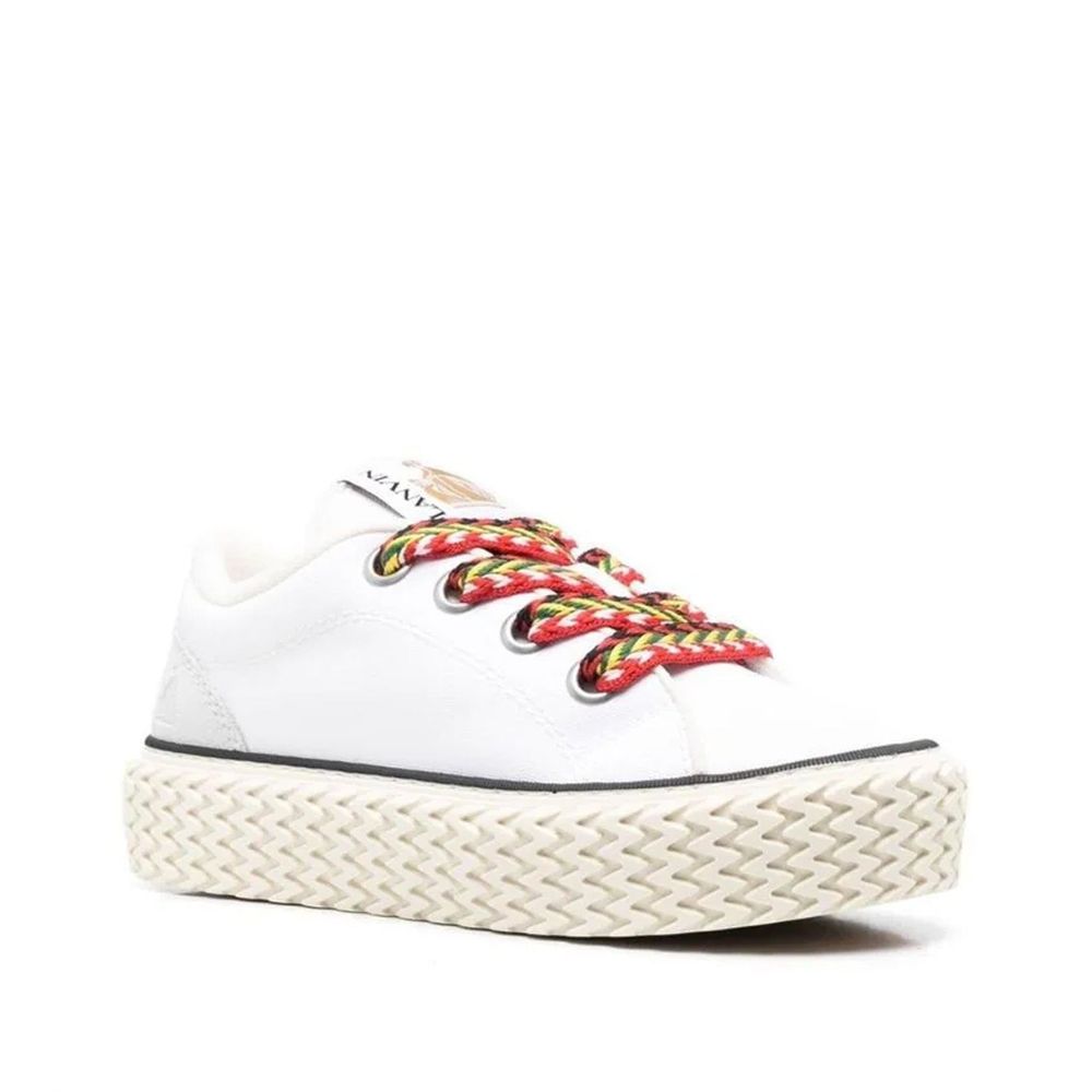 Sneakers med snörning i bomull