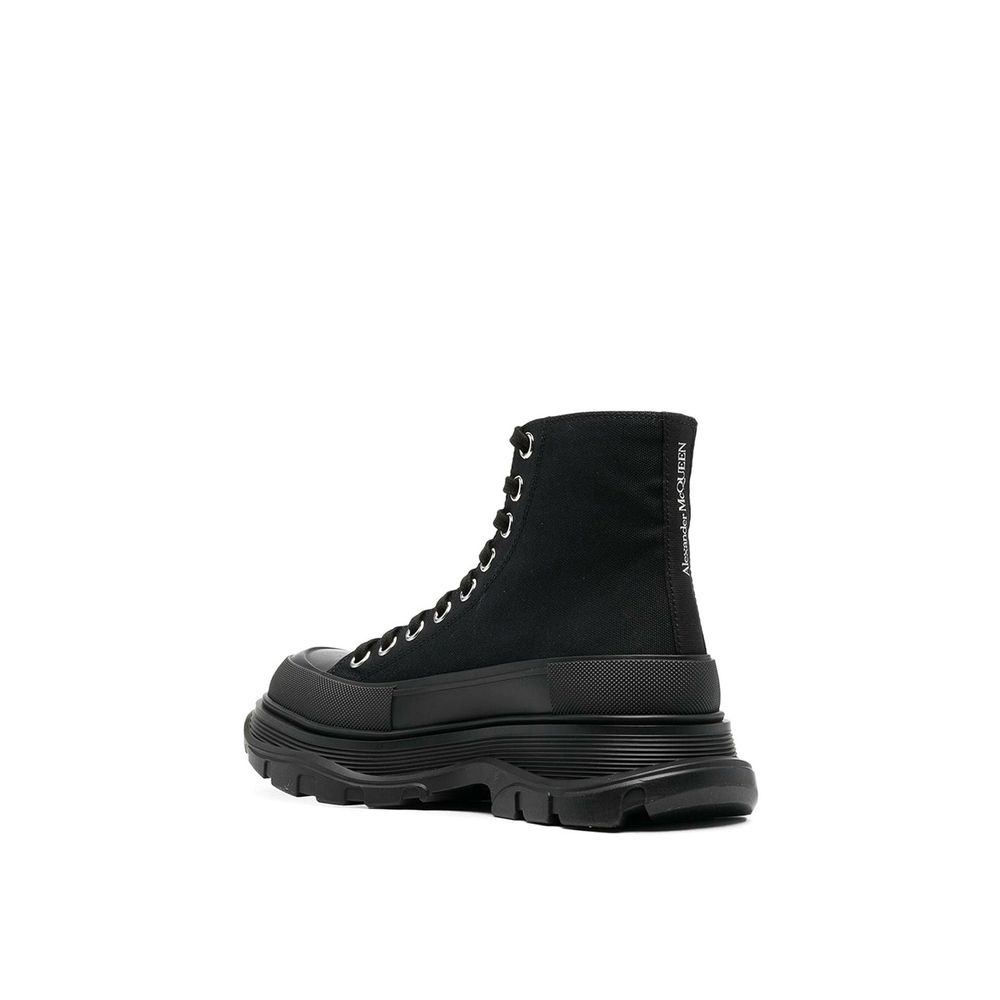 Alexander McQueen Black Canvas High Top Sneakers