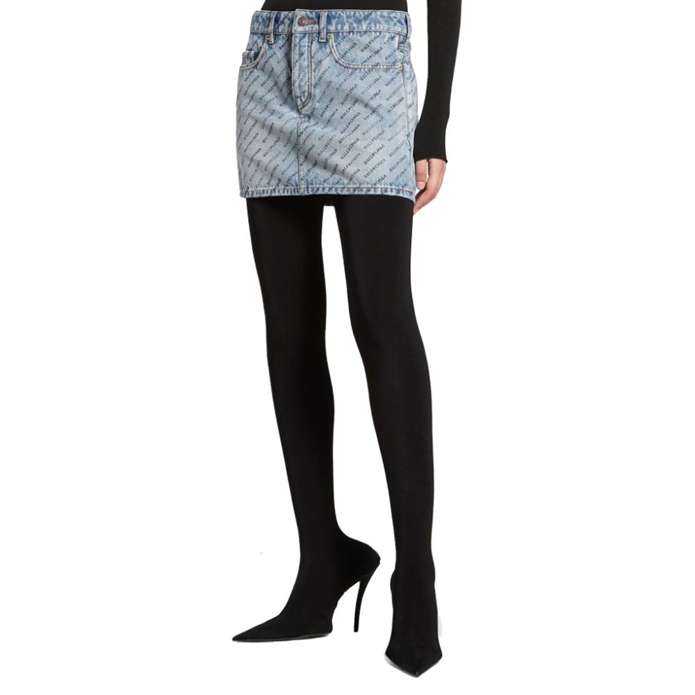 Denimkjol med logotyptryck