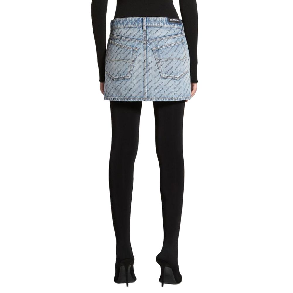Denimkjol med logotyptryck