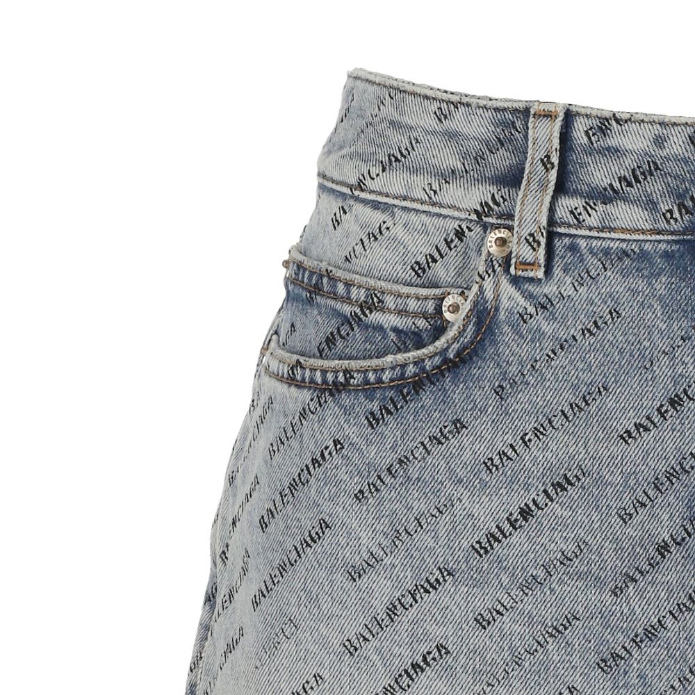 Denimkjol med logotyptryck
