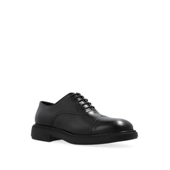 Salvatore Ferragamo Black Calfskin Oxfords And Derbies