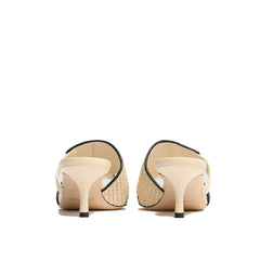 Manolo Blahnik Beige Leather Stiletto Heel Sandals