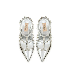 Valentino Garavani Silver Leather High Heel Pumps