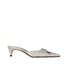 Sergio Rossi Beige Calfskin Mules