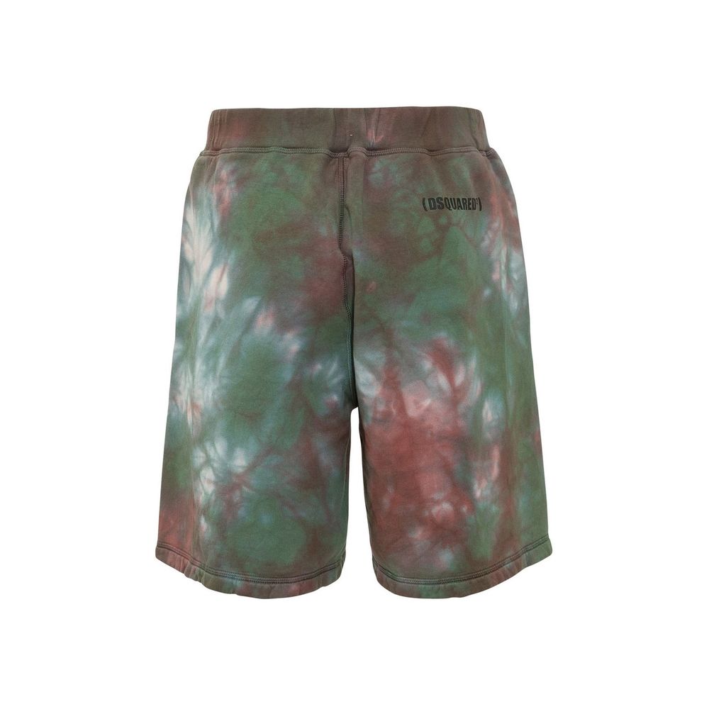 Bomullsshorts med tie-dye-mönster
