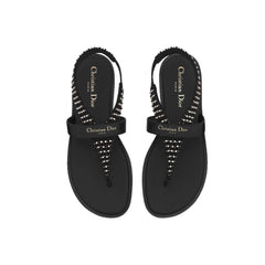 Dior Black Calfskin Flat Sandals