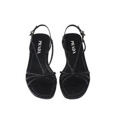 Prada Black Calfskin Sandals