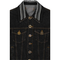 Versace Black Cotton Denim Jacket