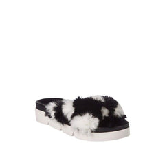 Stuart Weitzman Black Fur Slippers