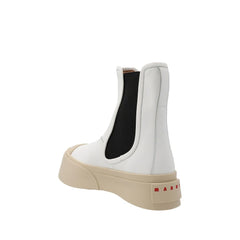 Marni White Calfskin Chelsea Boots