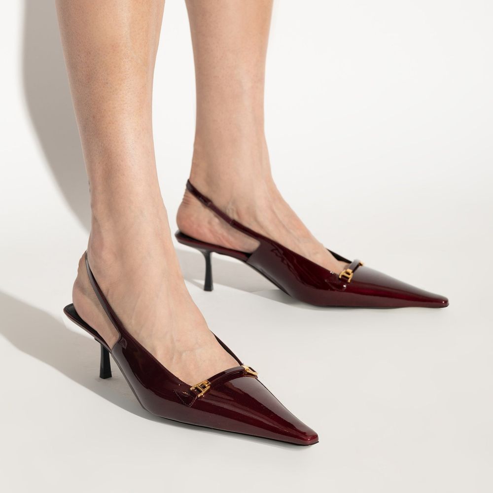 'Carine' slingback-pumps i skinn