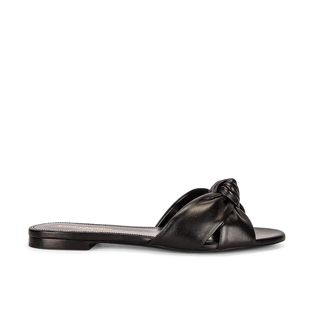 Saint Laurent Black Calfskin Slides