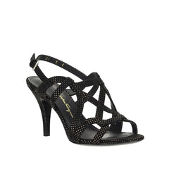 Salvatore Ferragamo Black Leather Stiletto Heel Sandals