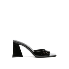 The Attico Black Calfskin Stiletto Heel Sandals