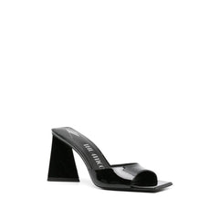 The Attico Black Calfskin Stiletto Heel Sandals