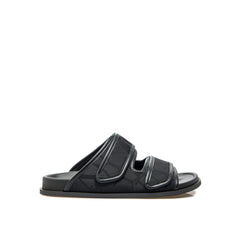 Valentino Garavani Black Fabric Flat Sandals