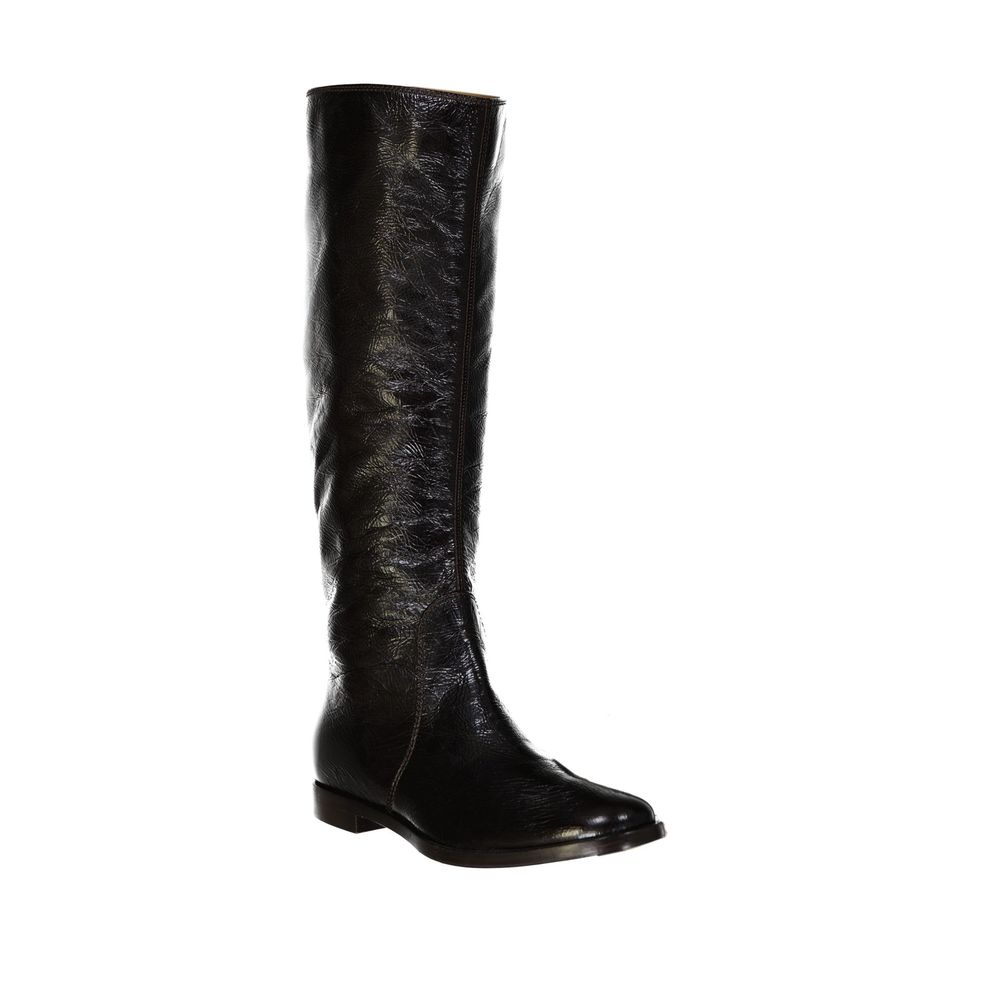 Sergio Rossi Black Calfskin Over The Knee
