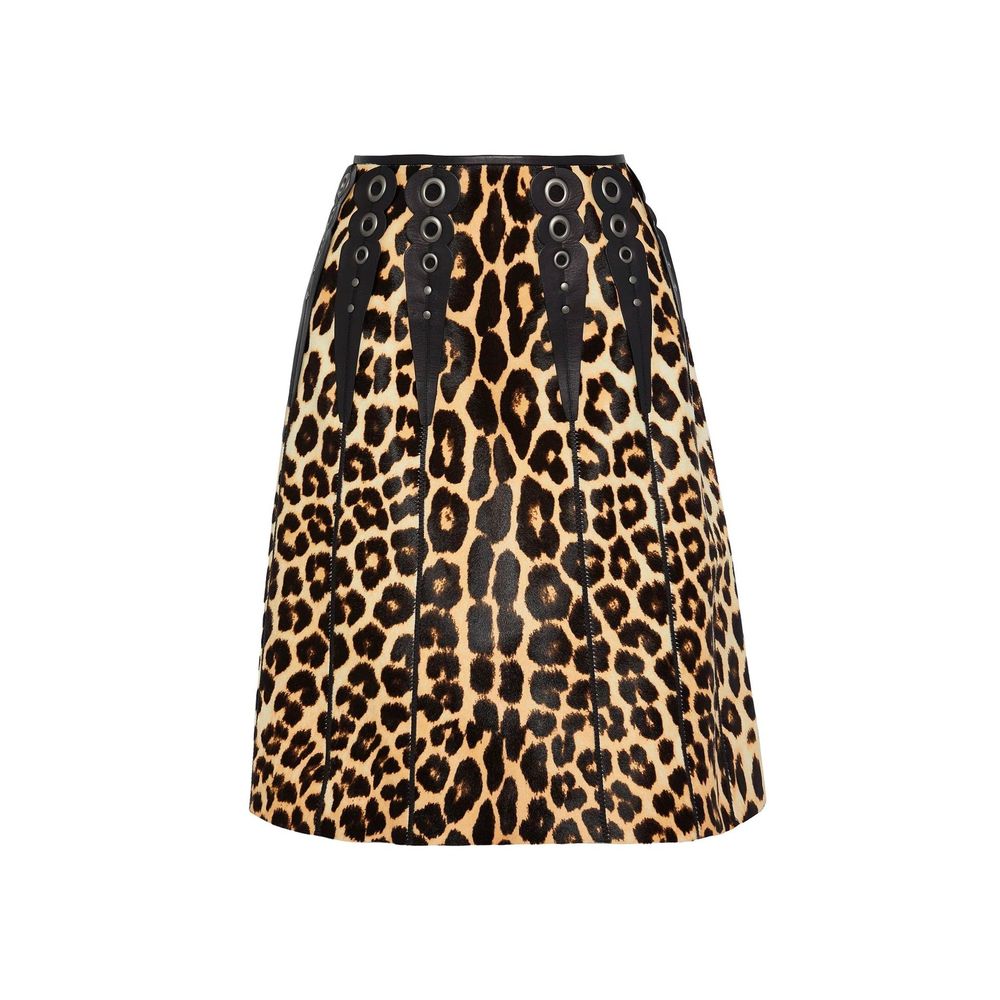 Leopardprint legghårskjørt