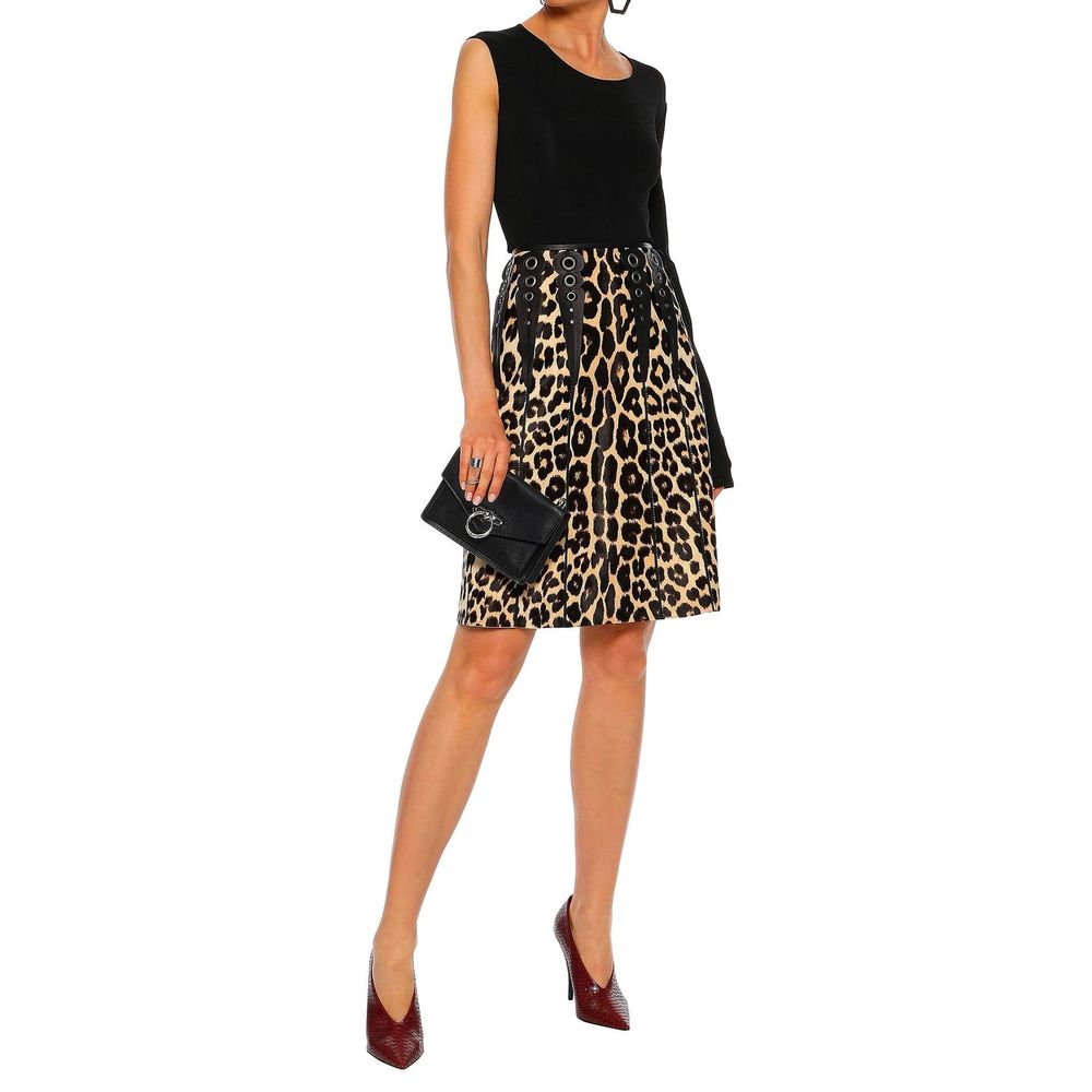 Leopardprint legghårskjørt