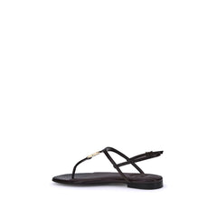 Fendi Purple Calf Leather Bos Taurus Flat Sandals