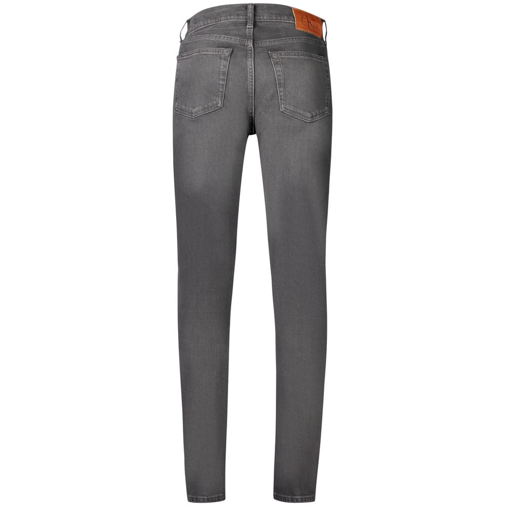 Svarte bomulls slim taper-jeans for menn