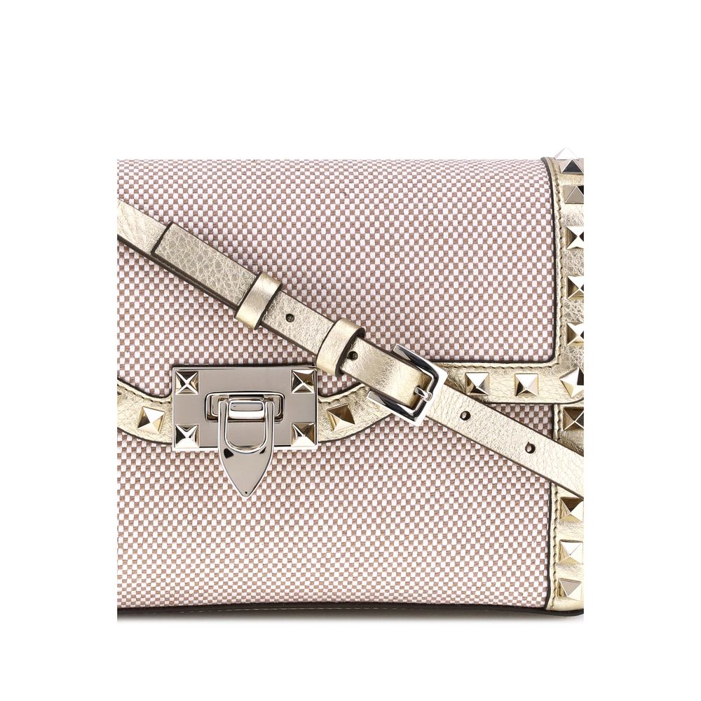 Liten Rockstud-skulderveske i lerret