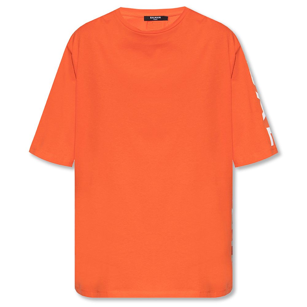 Oransje bomulls-T-skjorte