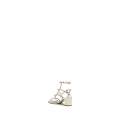Valentino Garavani Cream Calf Leather Bos Taurus Sandals