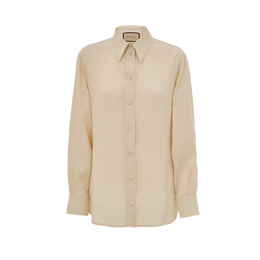 Beige silkeskjorte