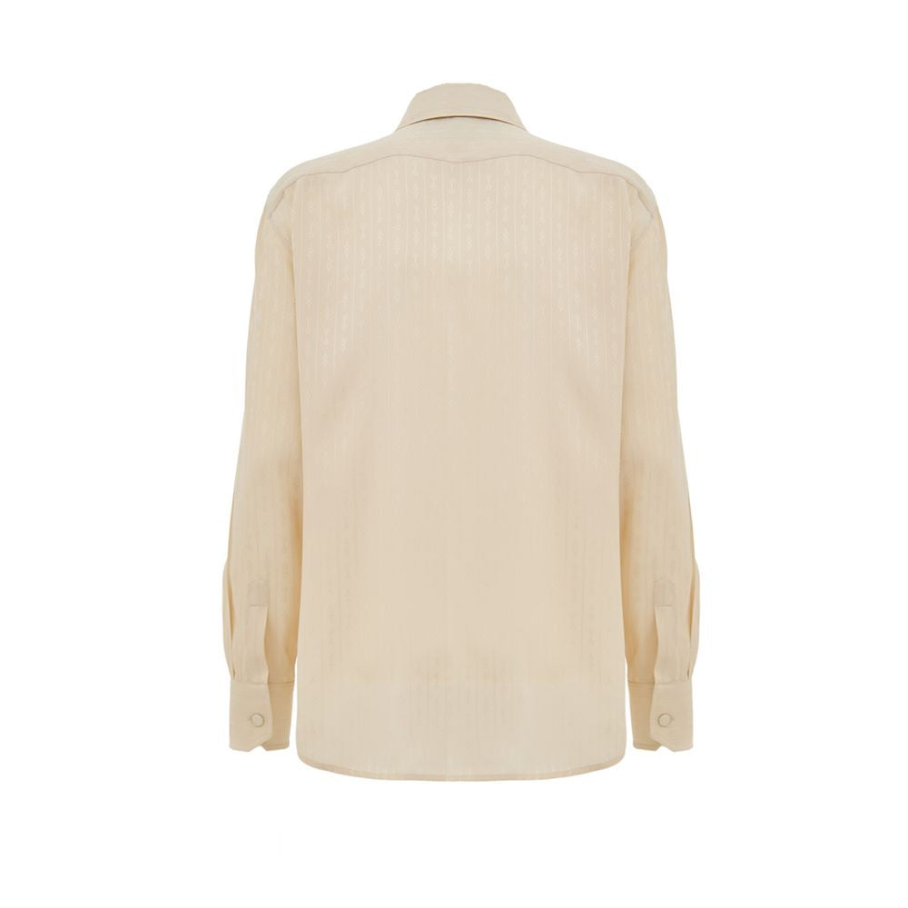 Beige silkeskjorte