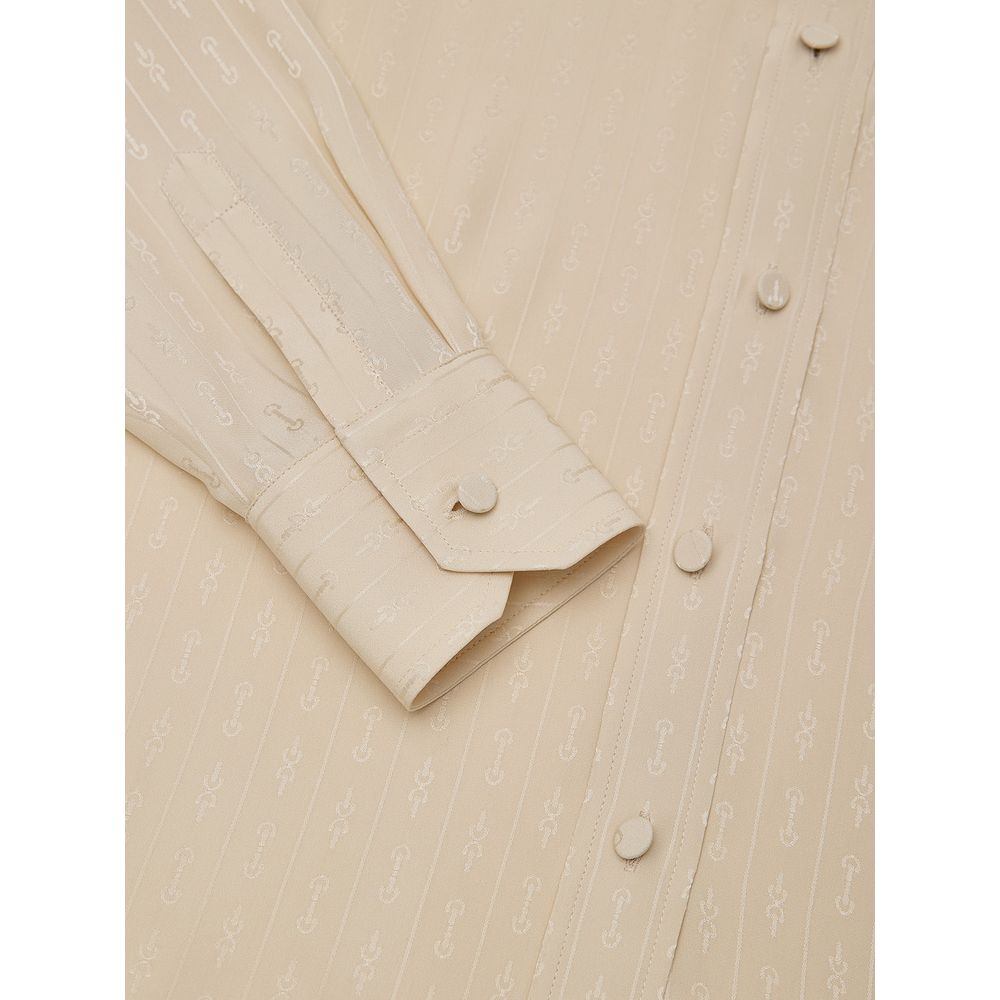 Beige silkeskjorte