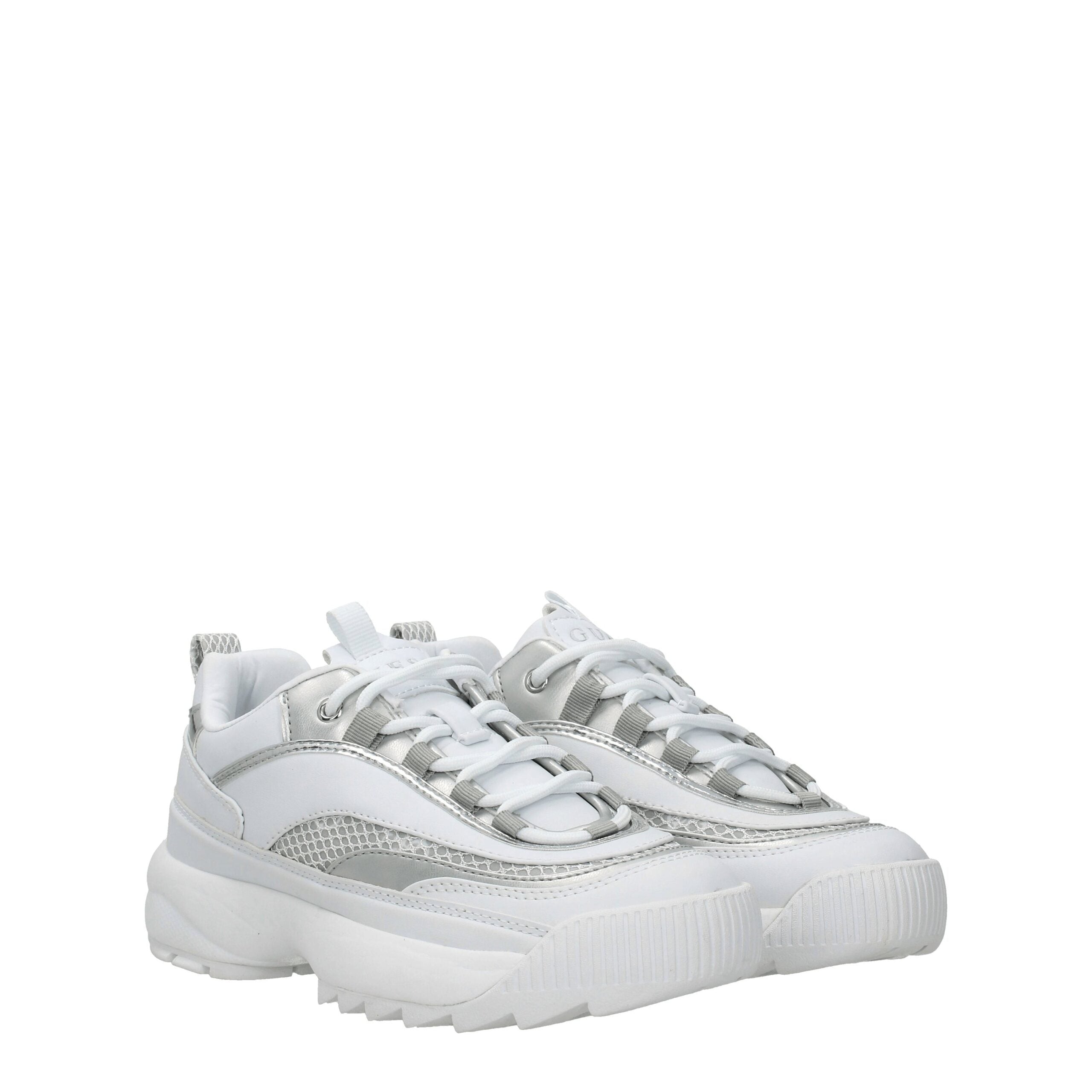 Hvite chunky joggesko i polyetylen