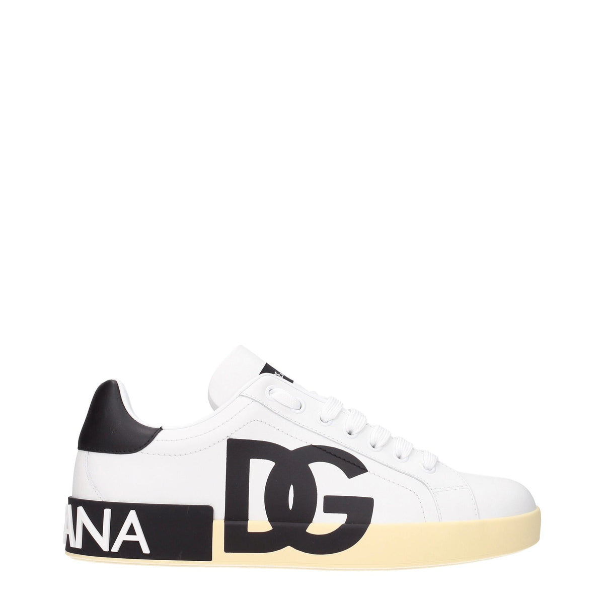 Dolce & Gabbana White Leather Low Top Sneakers