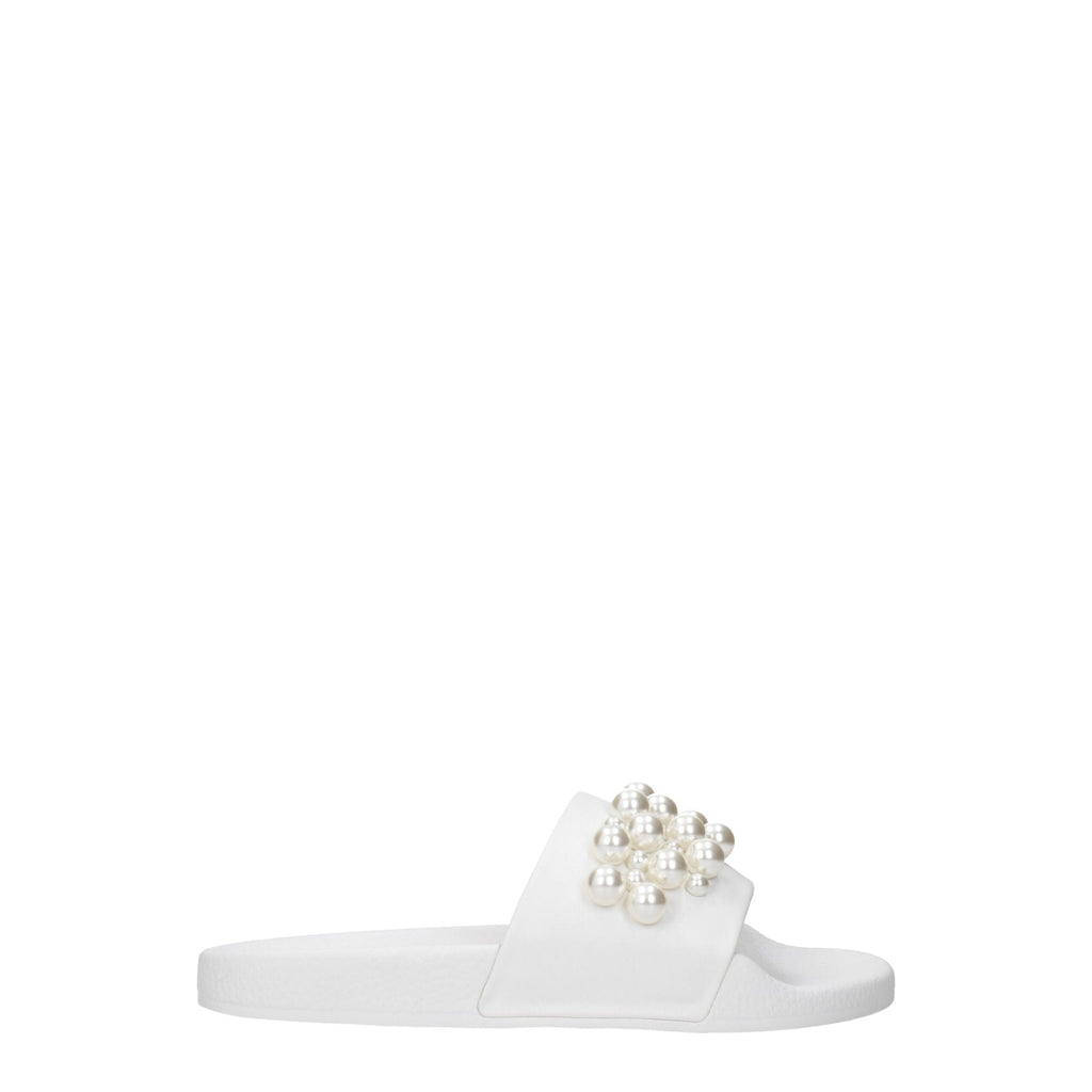 Vita lädertofflor sandaler