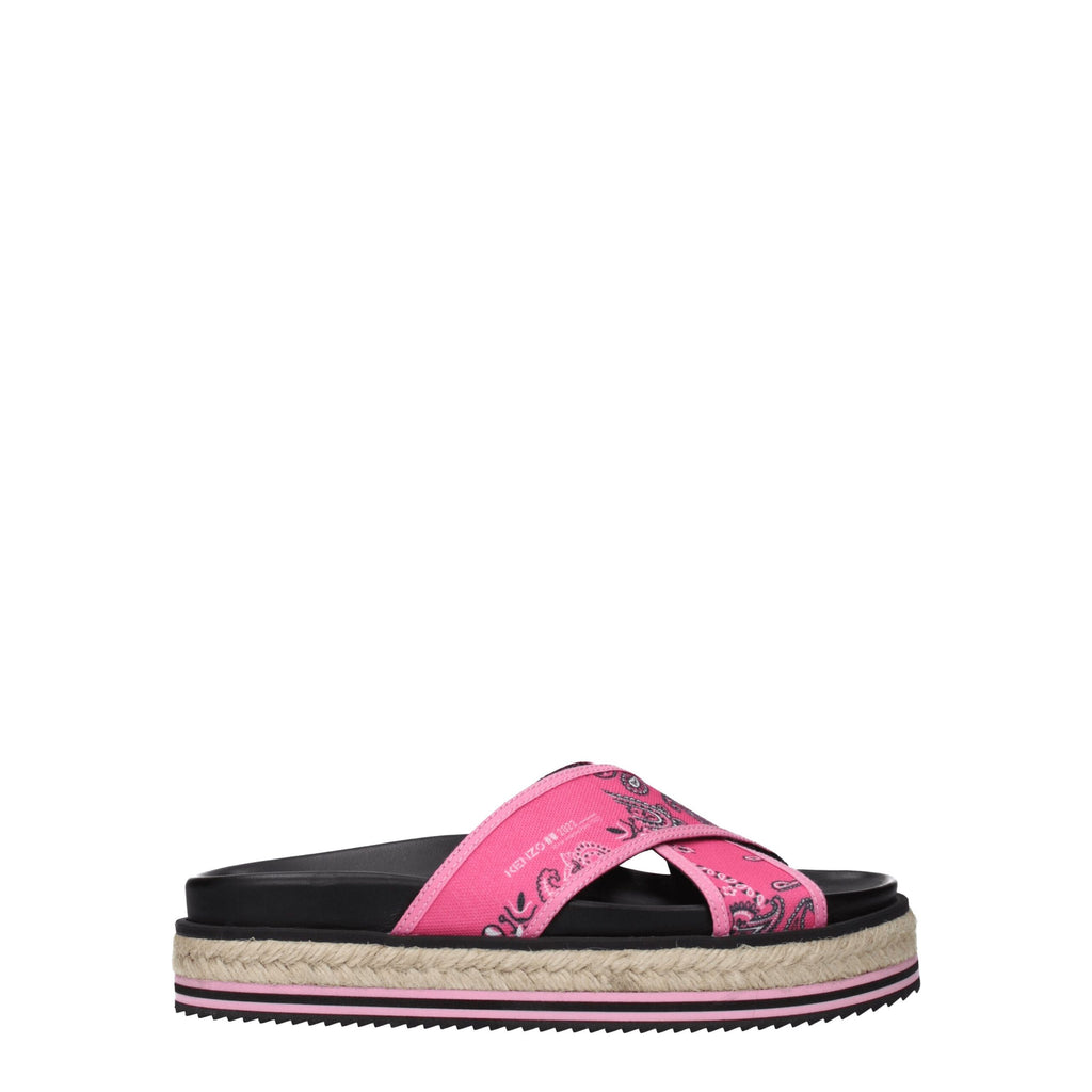 Rosa stofftøfler Sandaler