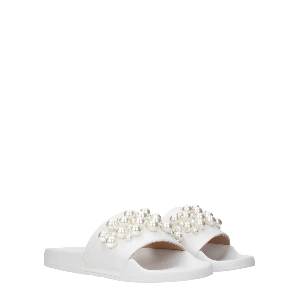 Vita lädertofflor sandaler