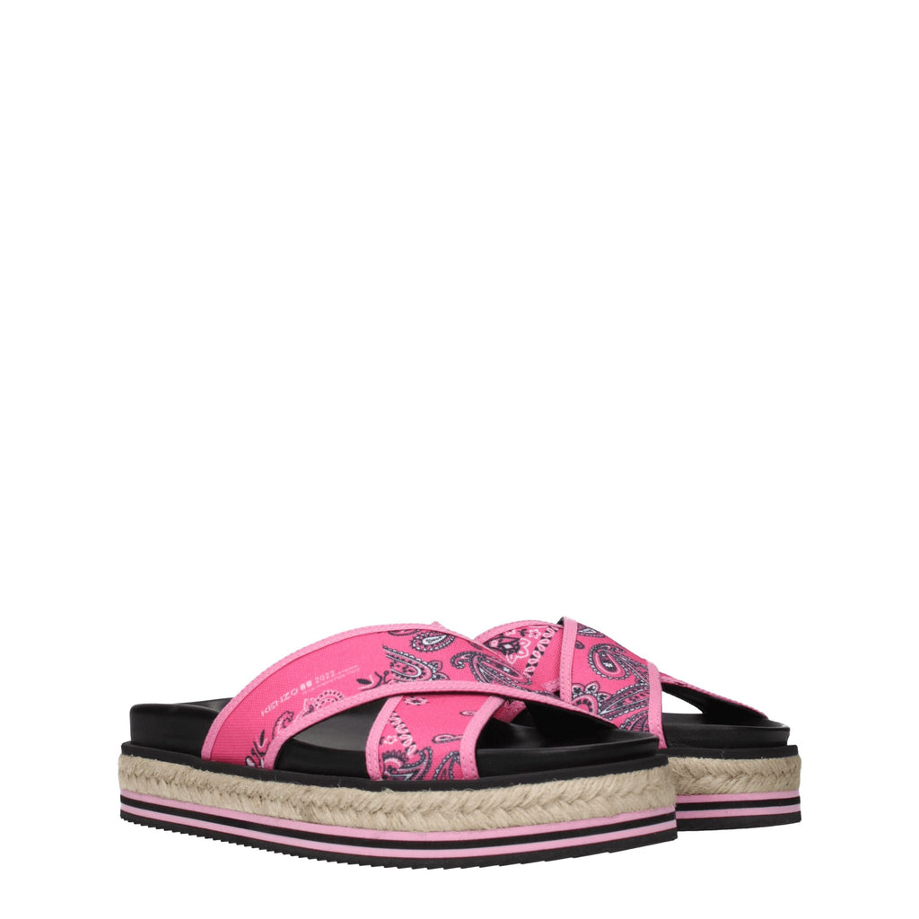 Rosa stofftøfler Sandaler