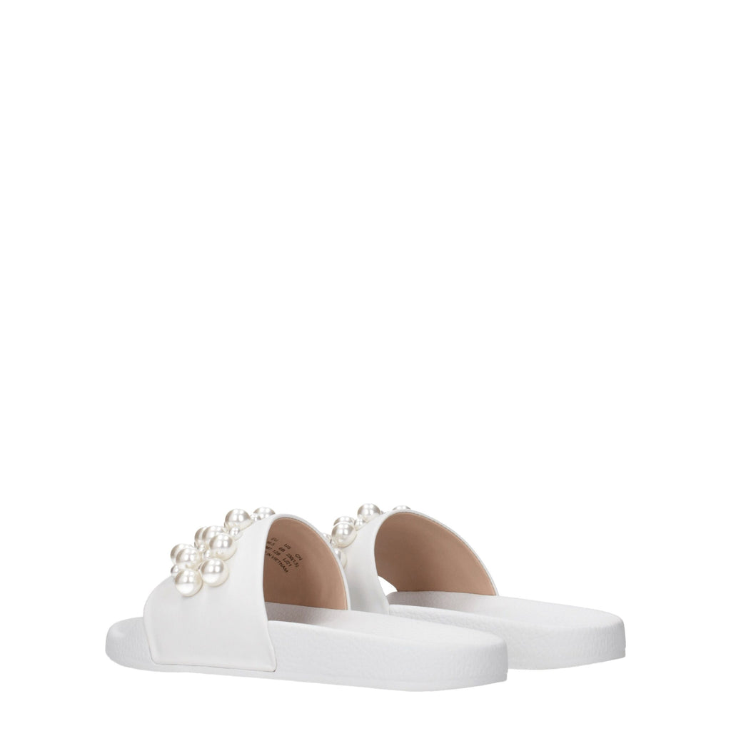 Vita lädertofflor sandaler