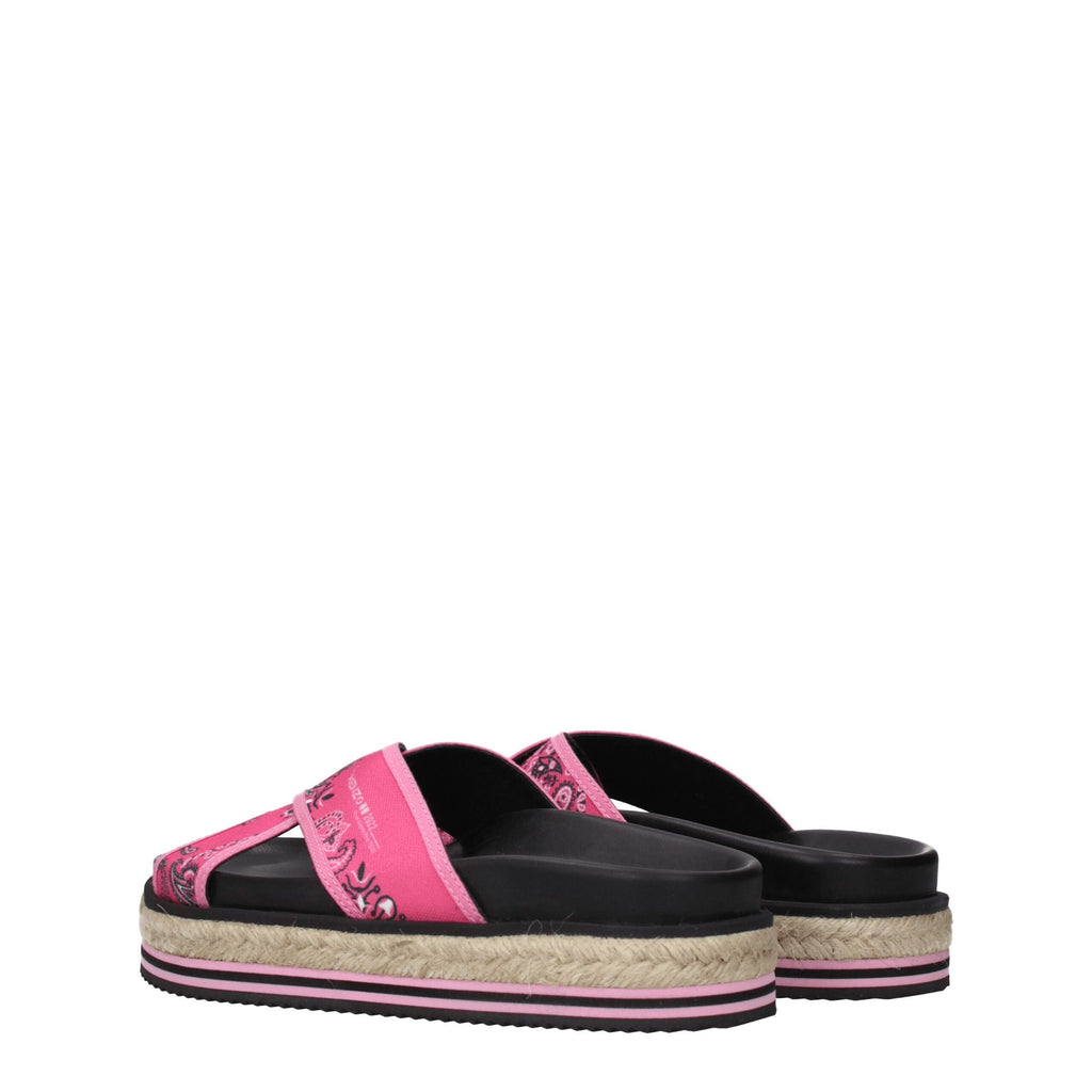 Rosa stofftøfler Sandaler