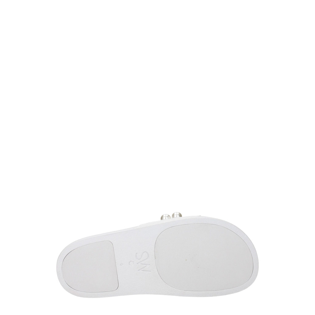 Vita lädertofflor sandaler