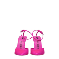 The Attico Pink Satin Stiletto Heel Sandals