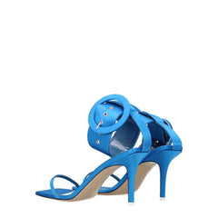 The Attico Light Blue Satin Stiletto Heel Sandals
