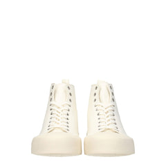 Jil Sander Beige Fabric High Top Sneakers