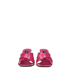 Dolce & Gabbana Pink Leather Platform Sandals