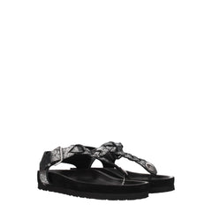 Isabel Marant Black Leather Flip-Flop Sandals
